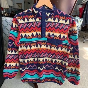 Patagonia Fleece Synchilla Snap-T Pullover Sweater Jacket Pattern Kids Large 12